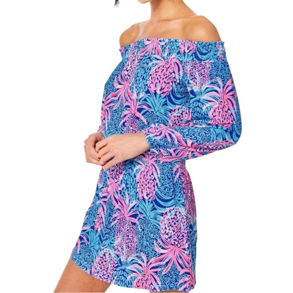 Lilly Pulitzer Cyla Off the Shoulder Romper size XXS in Tropic Down Low